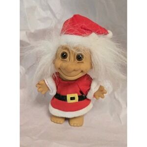 Vintage‎ Russ Santa Troll 6" White Hair Christmas Doll 1990s Holiday Figure